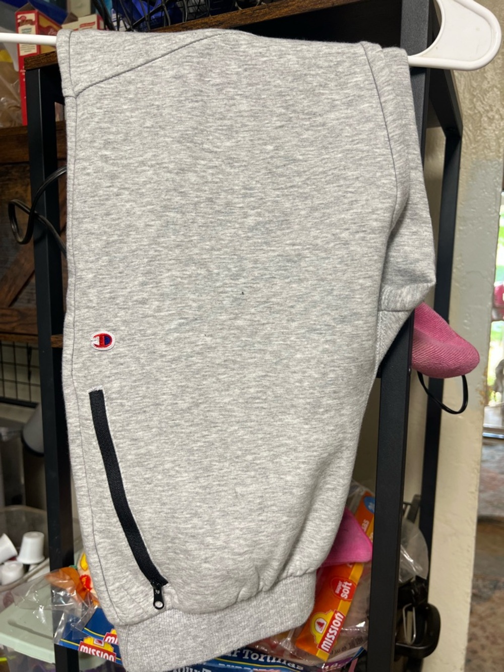 Champion Gray Sweatpants Tag with Price Label